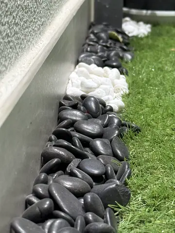 Decorative Black & White Garden Pebbles (Pack) - Smooth River Stones for Landscaping