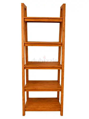 Solid Wood 5-Shelf Bookcase / Display Shelf - Natural Finish
