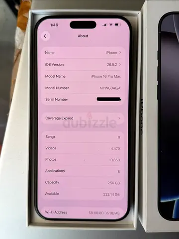 IPhone 16 Pro Max 256gb black With box
