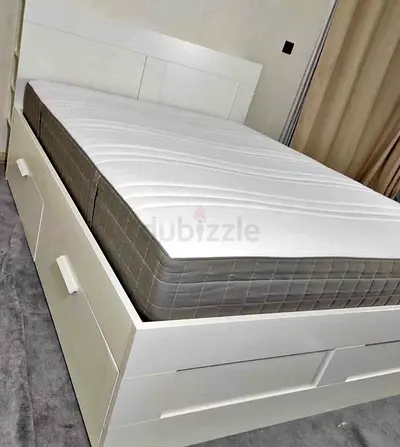 Ikea brimness bed with ikea mattress king size 180 x200cm bed