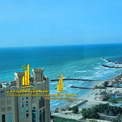 Luxury apartment for monthly rent,three bedrooms and a hall with a sea view,fully furnished with high-end hotel furniture and a fully equipped kitchen