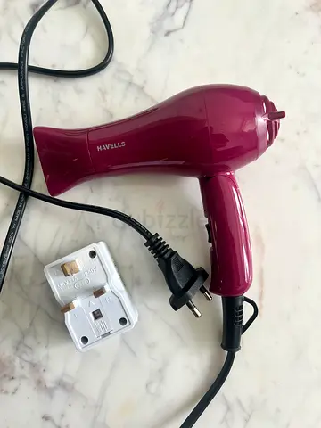 Maroon Havells Hair Dryer with Adapter - Good Working Condition