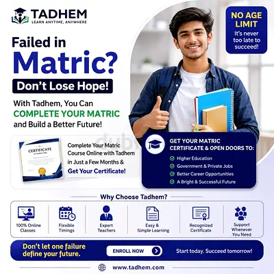 Complete Your Matric Online – Fast Track Certificate Course by Tadhem