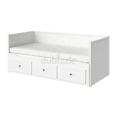 White Daybed with 3 Drawers - brand new condition. Folding single and double bed. With 2 mattress.