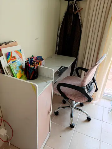 Compact study desk with swivel office chair - good condition