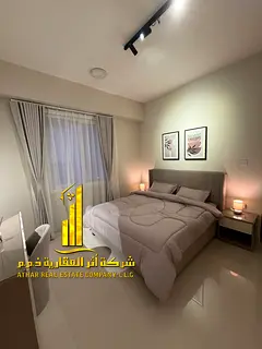 Luxurious one-bedroom apartment with brand new furnishings for monthly rent in Ajman - Al Jurf 2 - n