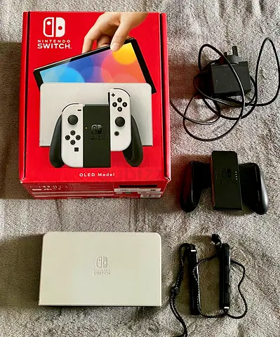 Nintendo Switch accessories and box.