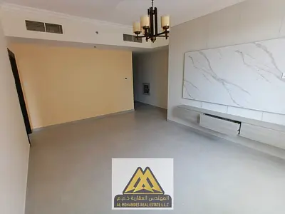 Luxury first-occupant apartment in Al Hamidiya 1, bedroom, living room, 2 baths, balcony, free gym, pool, parking, AED 39,000.