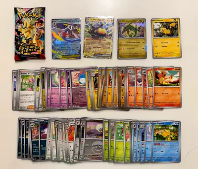 Pokemon card ASCENDED HEROES AH original shiny holographic EX Rayquaza Pikachu Charmander 100 cards