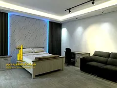 Luxury studio apartment, first occupancy. Spacious, with a separate kitchen and open view. ✨ Ajman