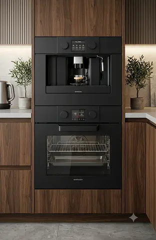 BARAZZA New Model Built-In Coffee Machine & Compact Electric Oven Set