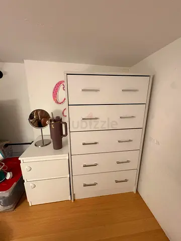 White bedside table-good condition