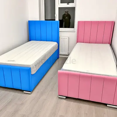 Luxury Fabric Bed Frame With Mattress Stylish Modern Design Headboard