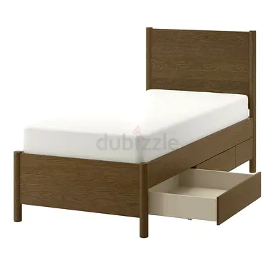 Single Ikea beds and home center bedroom chairs
