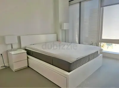 King size White MALM bed frame with Mattress from IKEA brand (180x200cm)