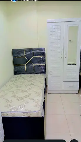 Single bed with mattress and white wardrobe BRAND NEW