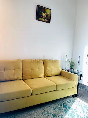 Light Mustard 3-Seater Sofa in Good Condition