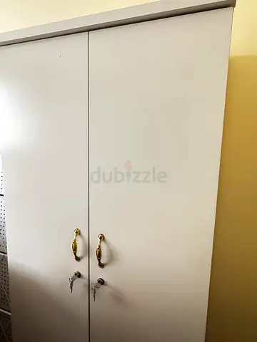 White Double-Door Wardrobe / Armoire - Good Condition