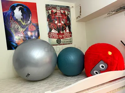 Set of 2 Exercise Stability Balls (Large + Medium) - Good Condition