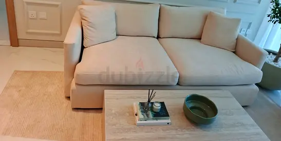 Beige color crate&barrel sofa