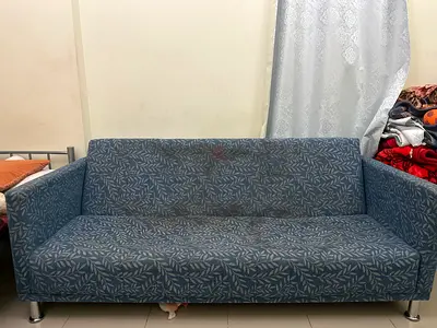 Blue patterned 3-seater sofa, good for living room