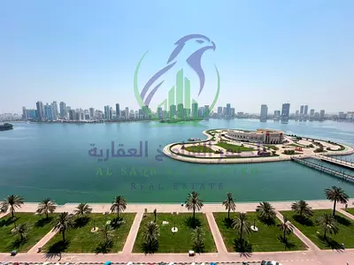 Four Bedroom Apartment for Annual Rent in Al Majaz Three Sharjah with Sea View Balcony Master Maid Room Free AC Parking and Maintenance