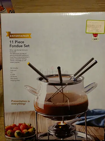11-piece Fondue Set with Pot and Forks - Unused in Box