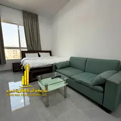 Furnished studio apartment for monthly rent in Ajman, Al Rashidiya 2 - near Ladies Park ✔️ Inclu