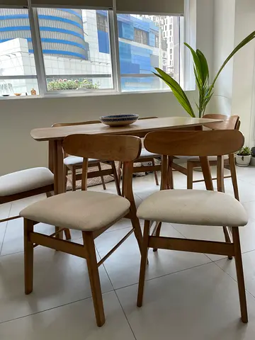 2 Upholstered Chairs - Light Oak