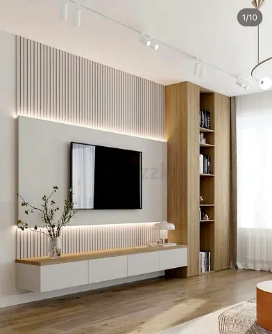 Modern Wall Mounted Entertainment Center and TV Unit