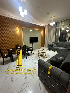 Luxury apartment, second occupancy, two bedrooms, living room, balcony, gym, and swimming pool. Ajma