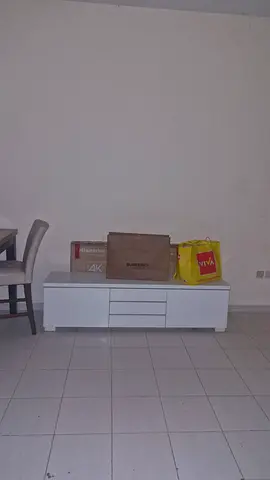 White low TV cabinet / media unit - good condition
