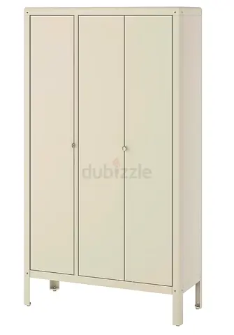 IKEA KOLBJÖRN style 3-door metal wardrobe - cream/white, good condition