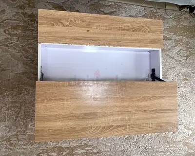 Small wooden bedside cabinet with storage compartment - light oak finish