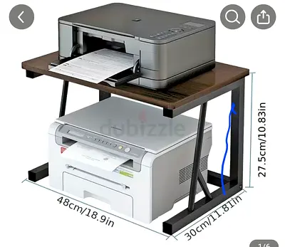 wooden laptop stand with metal brackets
