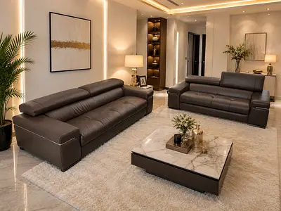 Natuzzi Avana Brown genuine Leather Couches
