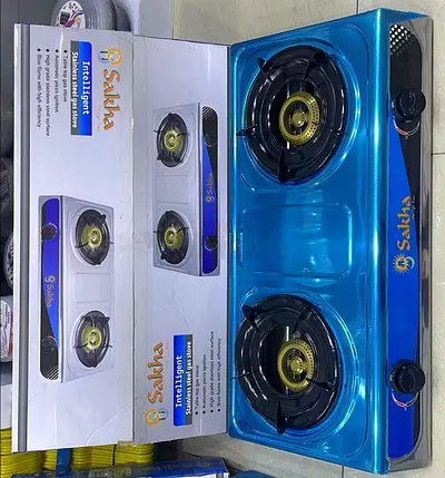 Stove with Adnoc Small cliynder and Regulator hose pipe