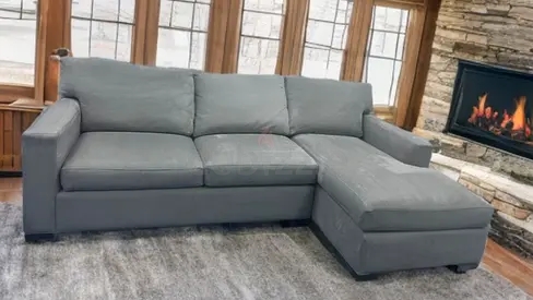 Crate and barrel axis gray lshape sofa