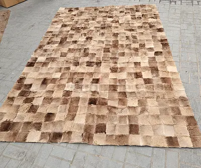 Luxury Handmade Patchwork Leather Rug – Premium Designer Area Rug
