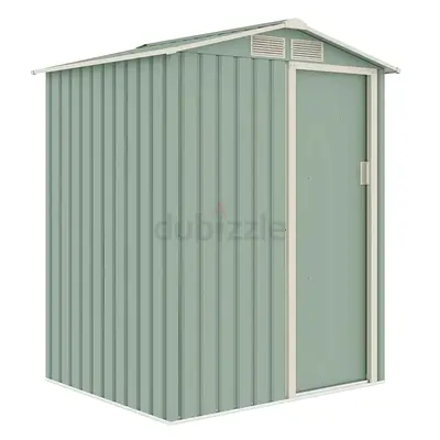 Archer Galvanized Garden Shed (150 x 130 x 186 cm) Metal Garden Storage Shed - Green