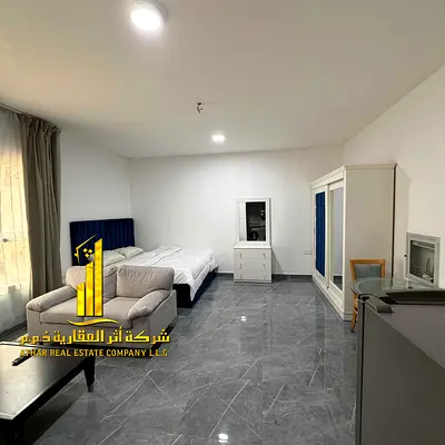 Furnished, separate kitchen studio apartment with very high-end furniture for monthly rent in Ajman - Al Rashidiya 2 - next to the Ladies' Park