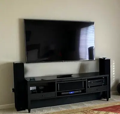 Black television console