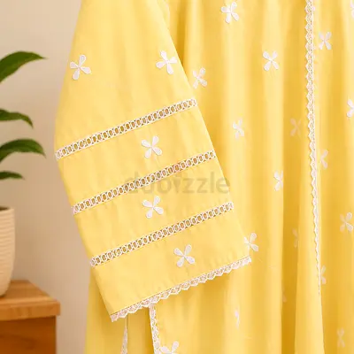 Yellow embroidered long dress/kaftan - gently used