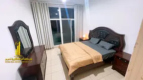 Furnished two-bedroom apartment for monthly rent in Ajman One Towers, including utilities, internet,
