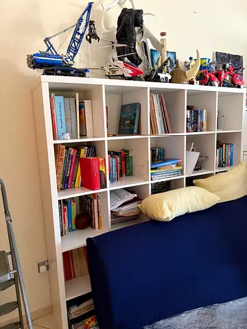IKEA Kallax-style Bookcase Filled with Mixed Books