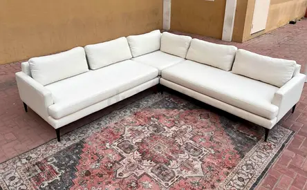 Beige West elm andes corner sofa