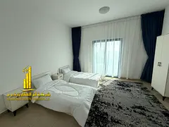 Furnished two-bedroom apartment for monthly rent in Ajman Corniche. Includes utilities, internet, an
