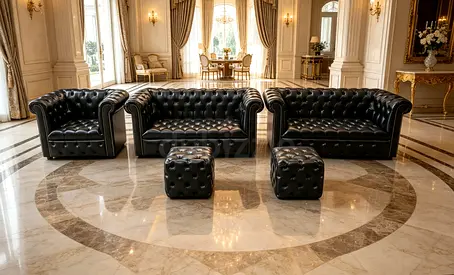 Sofa Chesterfield Leather Set