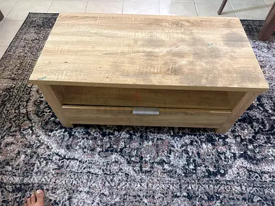 Light Wood Coffee Table with Storage Drawer