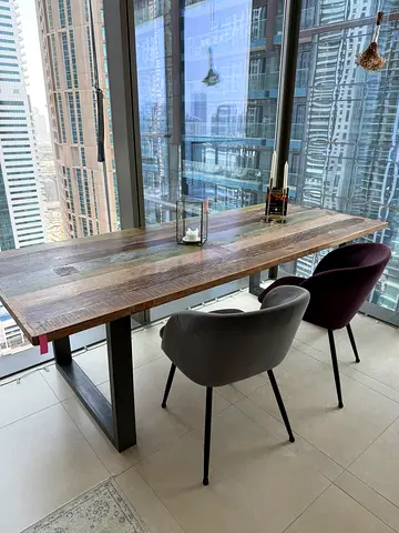 Dining table with metal frame. 2.4m